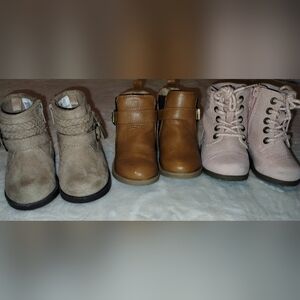 Brown and Pink Kids Boots